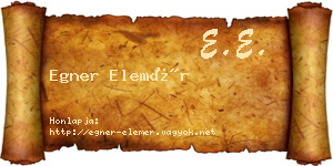 Egner Elemér névjegykártya