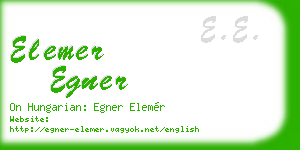 elemer egner business card