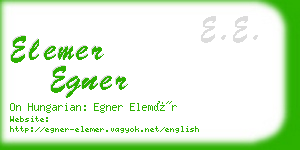 elemer egner business card